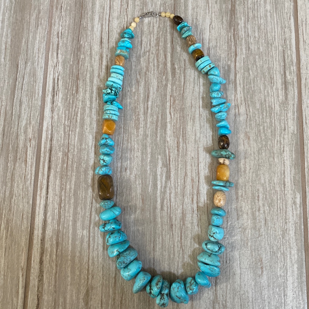 Ail Chunky Turquoise Nugget Necklace New